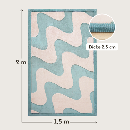 Hakuna Matte - CloudSoftRise Play Mat 3D Carpet - Waves 200 x 150 x 2.5 cm
