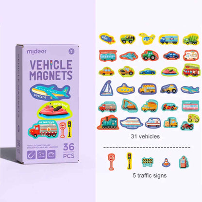 Mideer - Vehicle Magnet Set - 36pcs