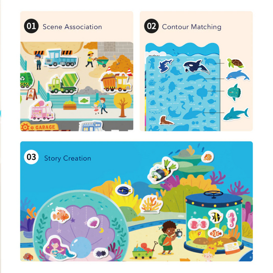 Mideer - Reusable Jelly Sticker Set - Incredible Aquarium - 43pcs