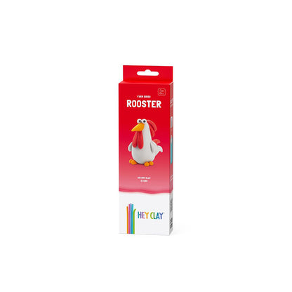 Hey Clay - Modelling Air-Dry Clay with Fun Interactive App - Rooster, series Farm Birds, 3 cans