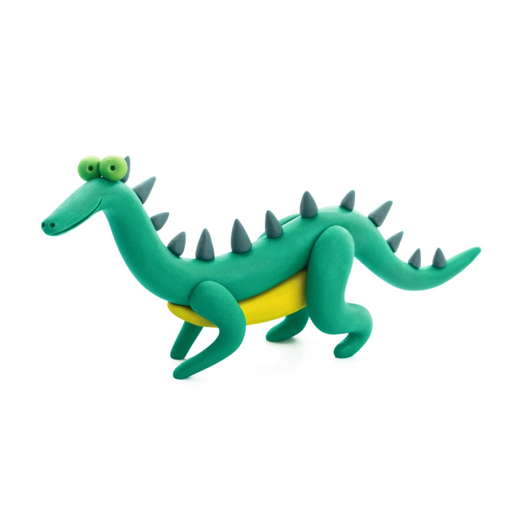 Hey Clay - Modelling Air-Dry Clay with Fun Interactive App - Lagosuchus, Allosaurus, Dimetrodon, Series Mega Dinos, 6 cans