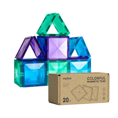 Mideer - Colourful Magnetic Tiles Cold Colour - 20pcs