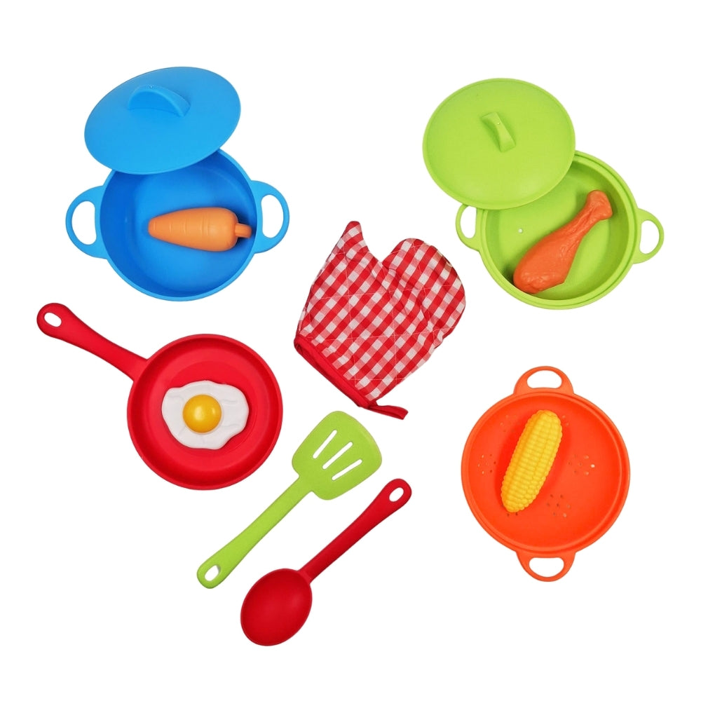 Mingli Toys - Pretend & Play - Pots & Pans Cooking Set - Eco-friendly - 12 Pieces