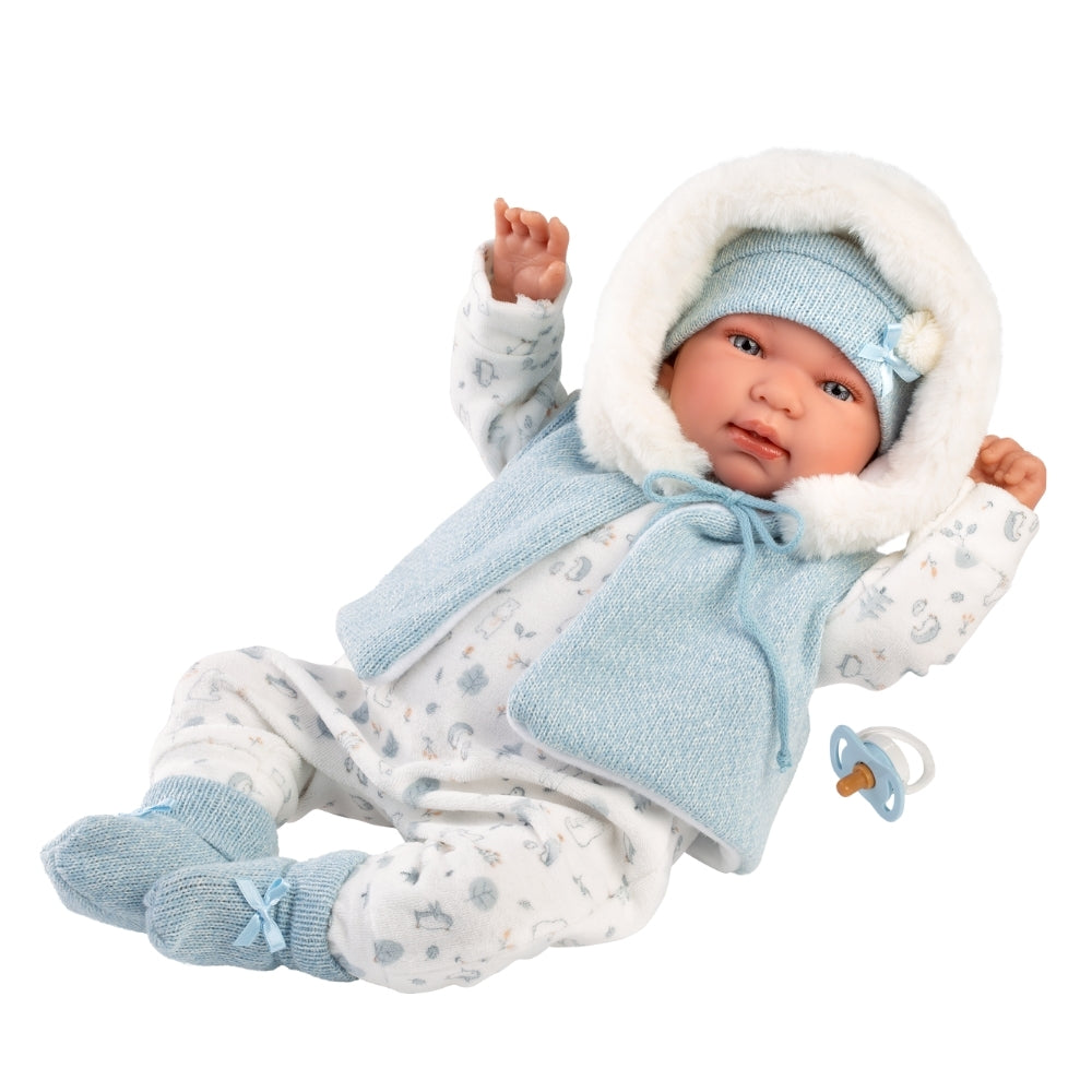 Llorens - Newborn Baby Boy Doll with Crying Mechanism & Clothing: Tino - 44cm