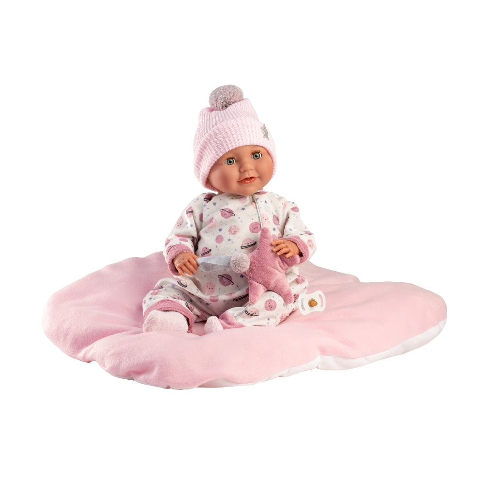 Llorens - Baby Girl Doll with Crying Mechanism, Clothing & Cushion: Heidi - 42cm
