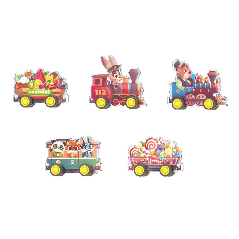 Magnetic Tiles - Railway Trains Set - 70 Pieces