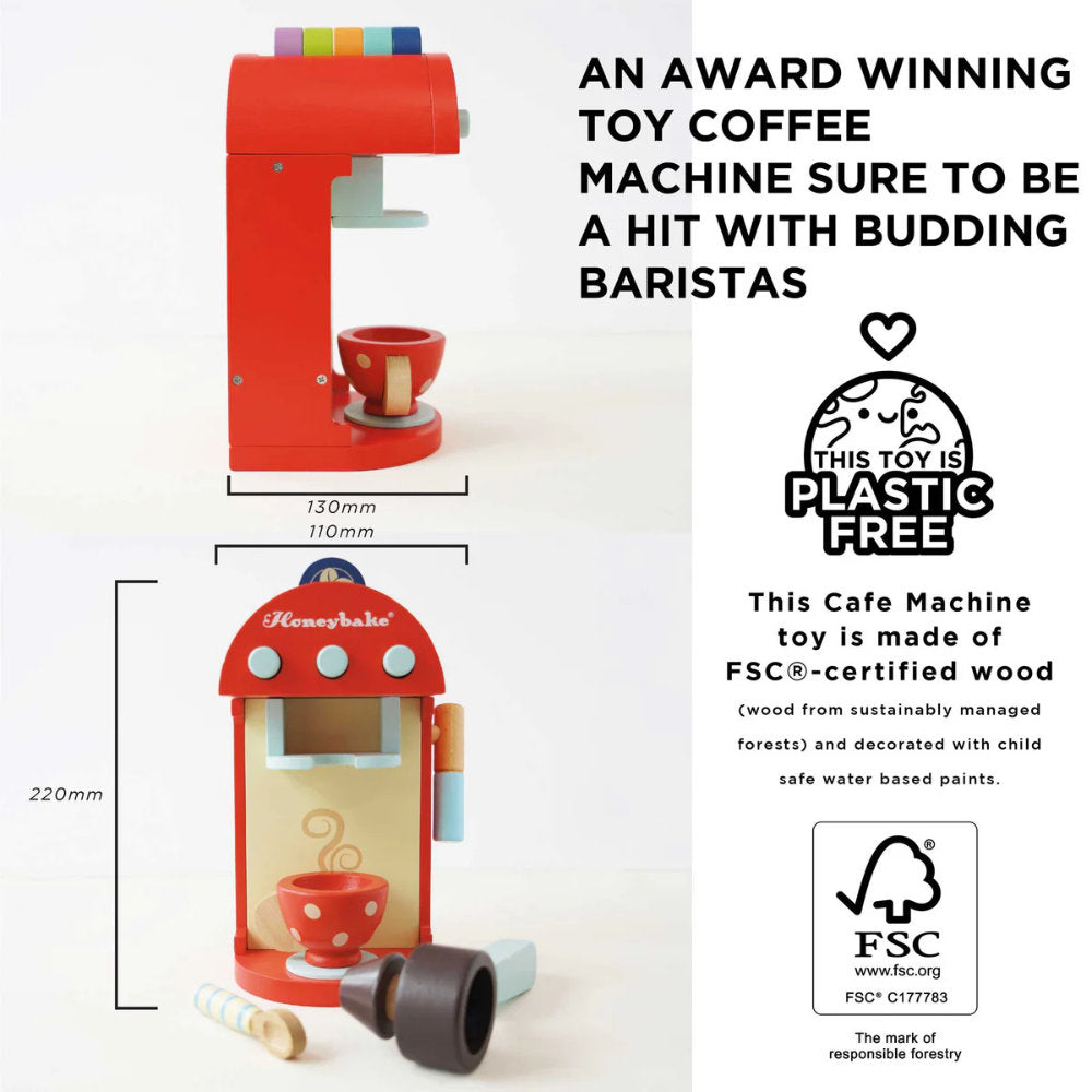 Le Toy Van - Wooden Toy Coffee Machine & Pods - 9pcs
