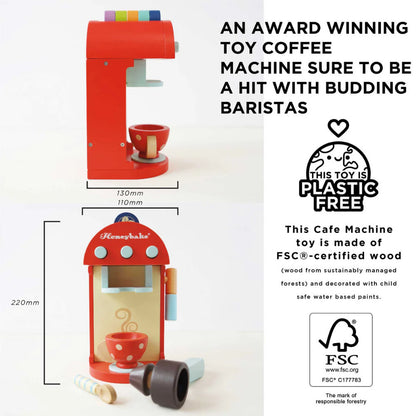 Le Toy Van - Wooden Toy Coffee Machine & Pods - 9pcs