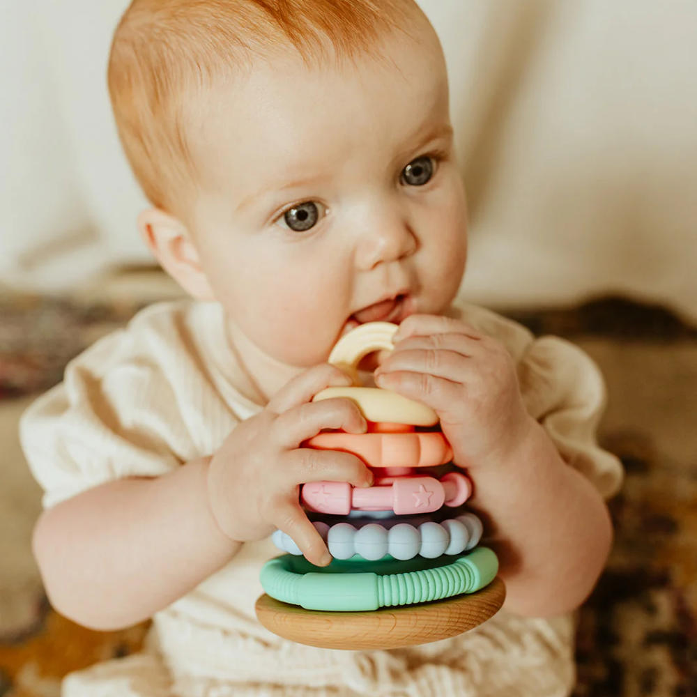 Jellystone Designs - Rainbow Wobble Stacker Silicone Toy - Pastel
