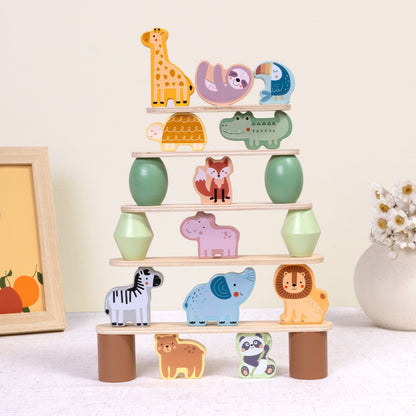 TookyToy - Savannah Stacking Animals Friends - Fine Motor Balance Toy 27pcs