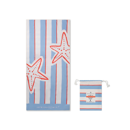 Swim Essentials - Microfiber Beach Towel - Catch Of The Day - 135x65 cm