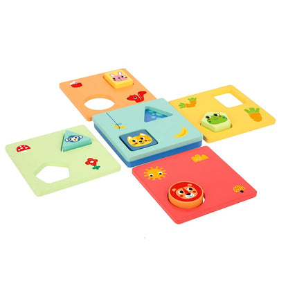 TookyToy - Wooden Shapes & Colours Puzzle