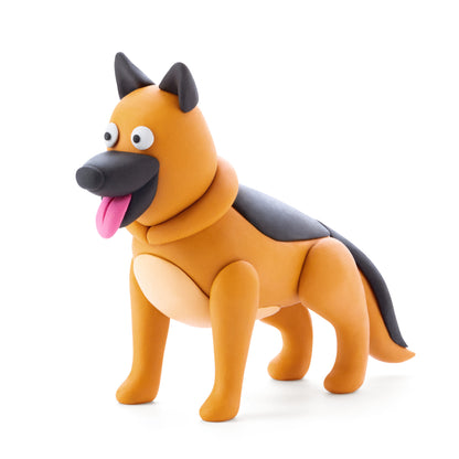 Hey Clay - Modelling Air-Dry Clay with Fun Interactive App - Shepherd, Yorkie, Bull Terrier, Series Dog Story, 6 cans