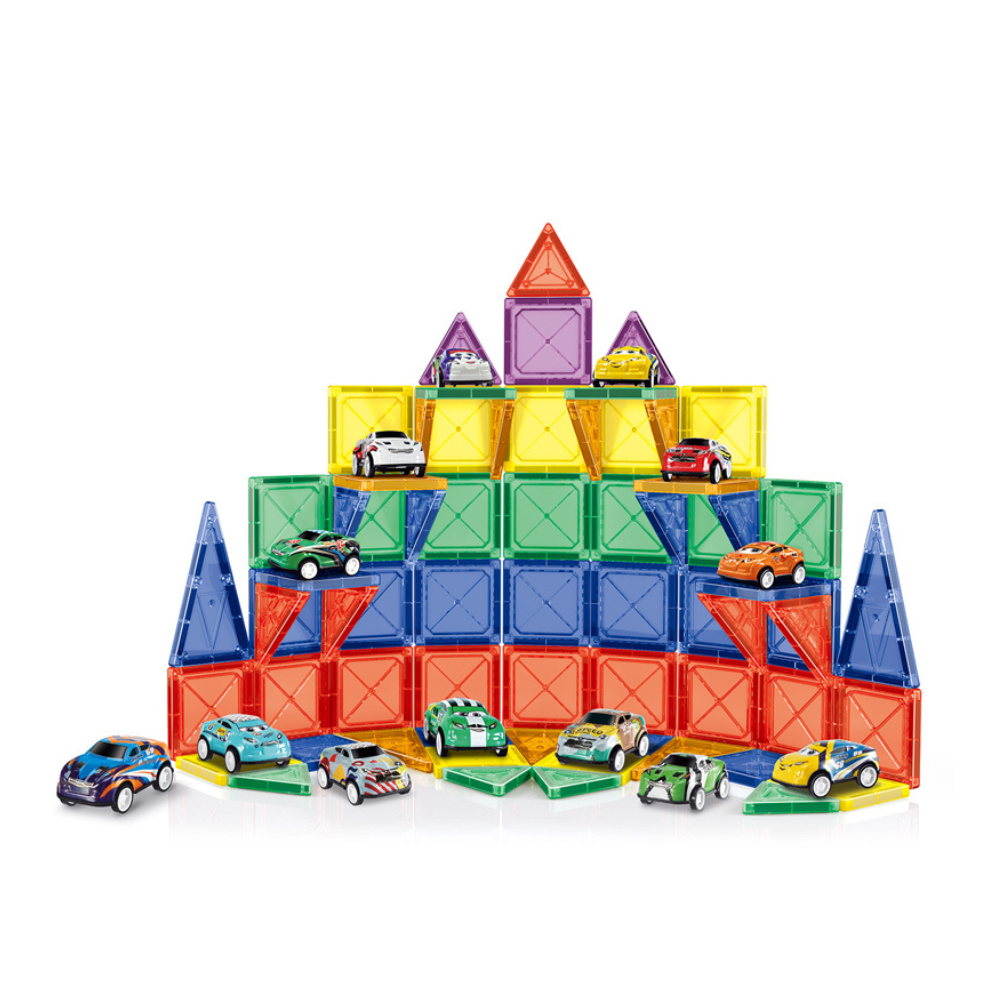 Cogo - Magnetic Tiles with Cars Set - 87 Pieces