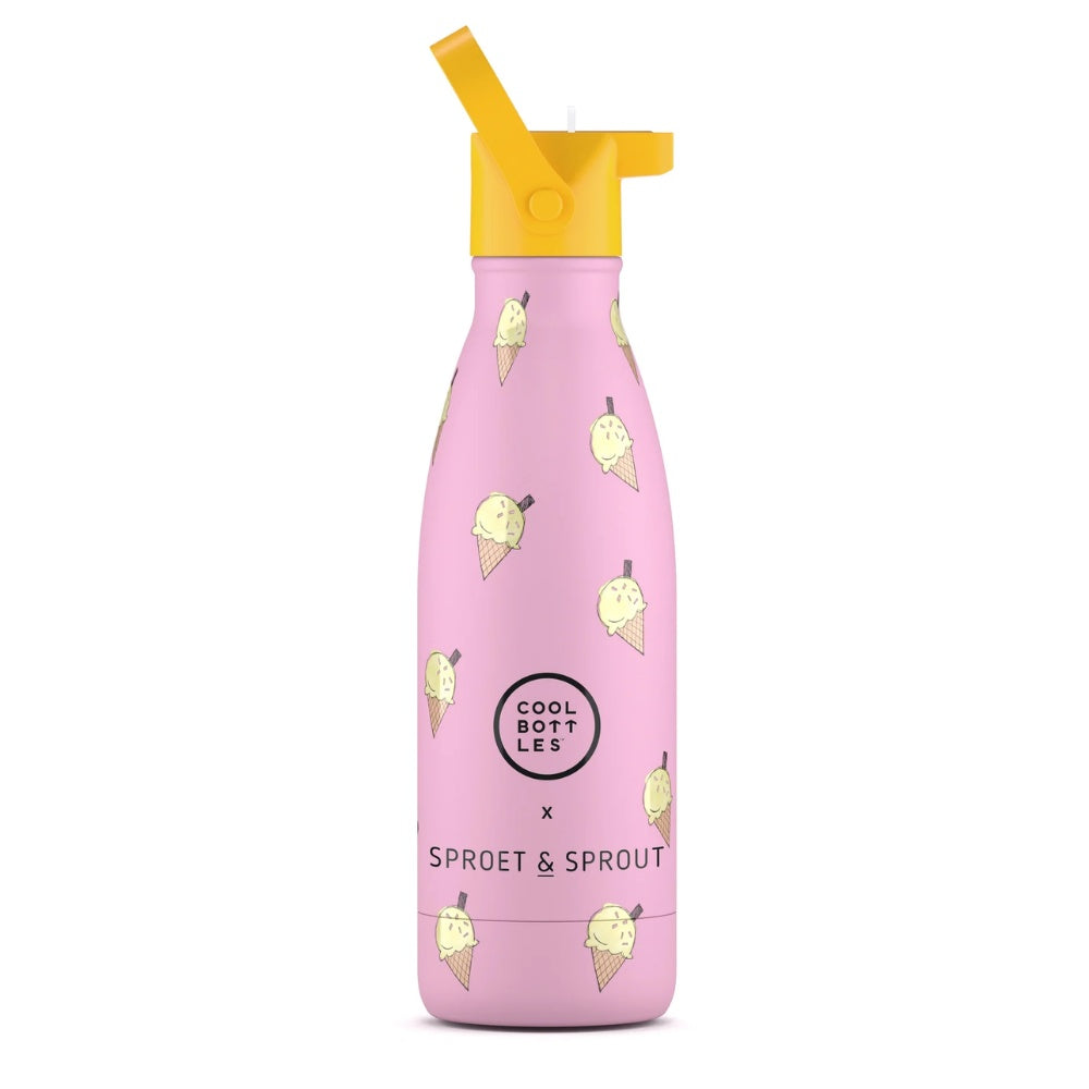 Cool Bottles - Kids Triple-Insulated Water Bottle - SPRT & Pink Scoop 350ml