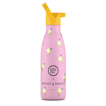 Cool Bottles - Kids Triple-Insulated Water Bottle - SPRT & Pink Scoop 350ml
