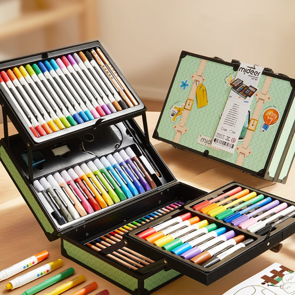 Mideer - Art Suitcase Kids Drawing Set - 78pc Travel Case
