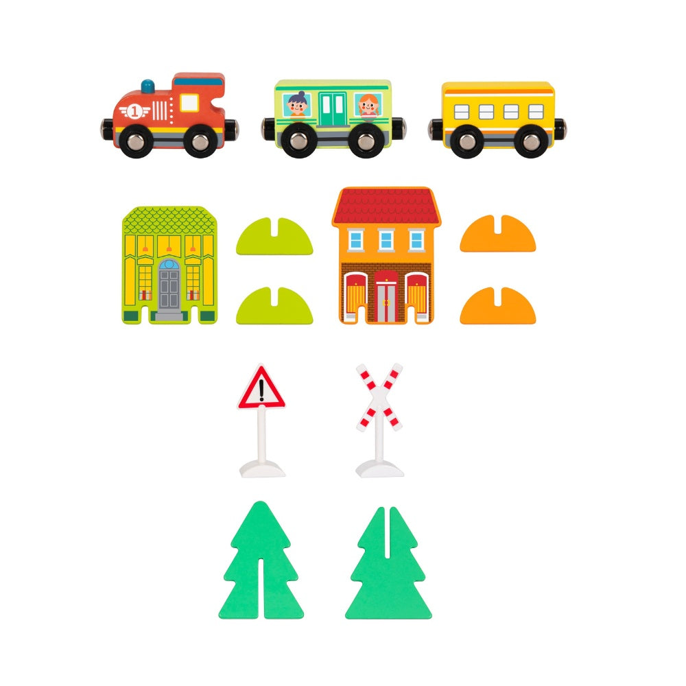 hi Pando - Magnetic Train Set - City Themed - 23pcs