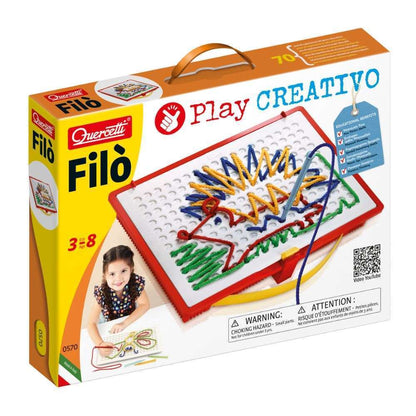 Quercetti - Filo Filo Lacing Board - Threading & Pattern Design Activity for Kids