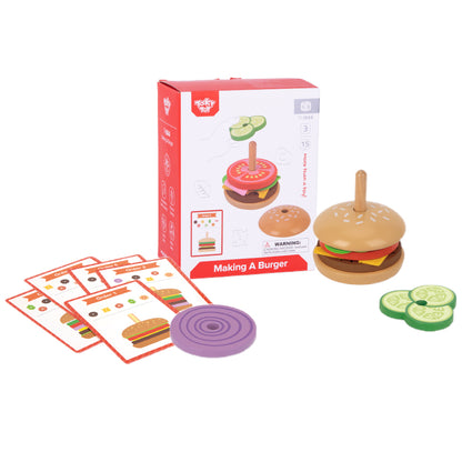 TookyToy - Making A Burger - Stacking & Sequencing Activity Toy - Motherhood