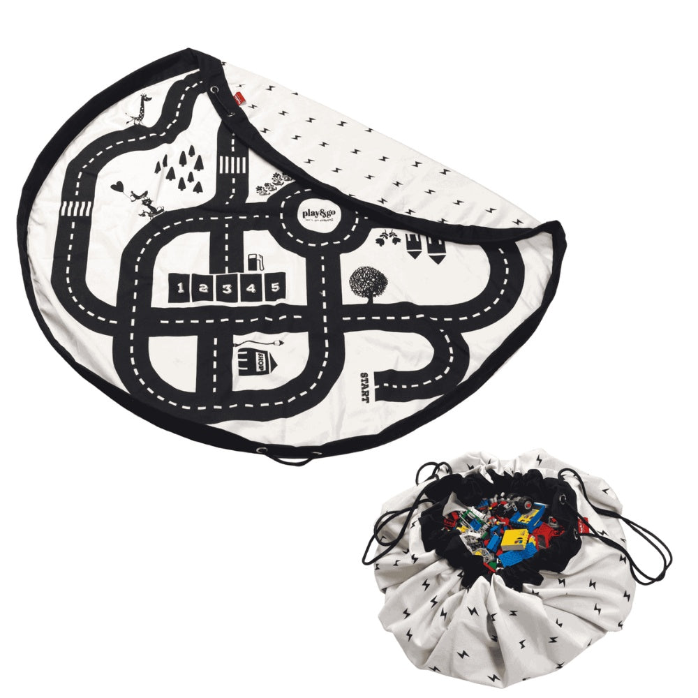 Play&Go - 3-in-1 Playmat & Toy Bag - Roadmap / Thunderbolt