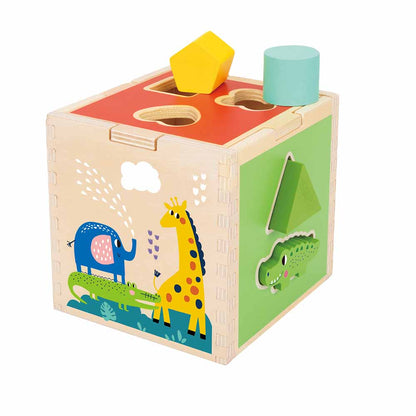 TookyToy - Animal Shape Sorter with Wooden Blocks