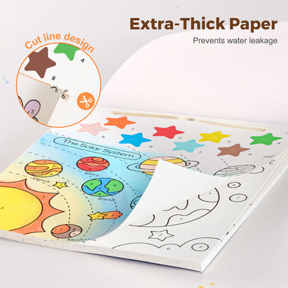 Jar Meló - Watercolour Painting Book - 20 Pages & Paint Brush - Space