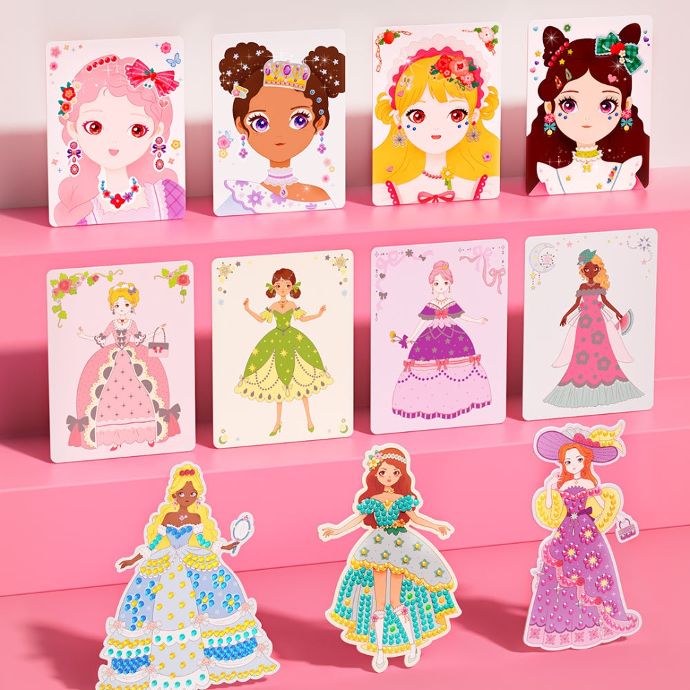 Mideer - 3-in-1 Makeup and Dress Up Arts & Crafts Book Set: Princess Fashion Show