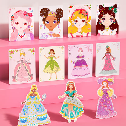 Mideer - 3-in-1 Makeup and Dress Up Arts & Crafts Book Set: Princess Fashion Show