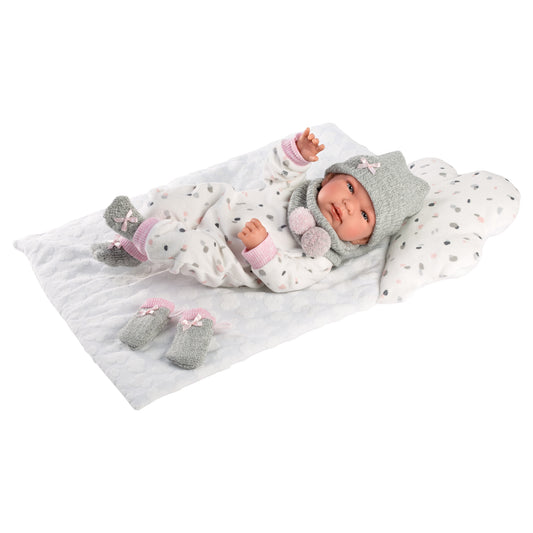 Llorens - Newborn Baby Girl Doll with Cloud Inspired Blanket ,Clothing & Accessories: Tina - 43cm