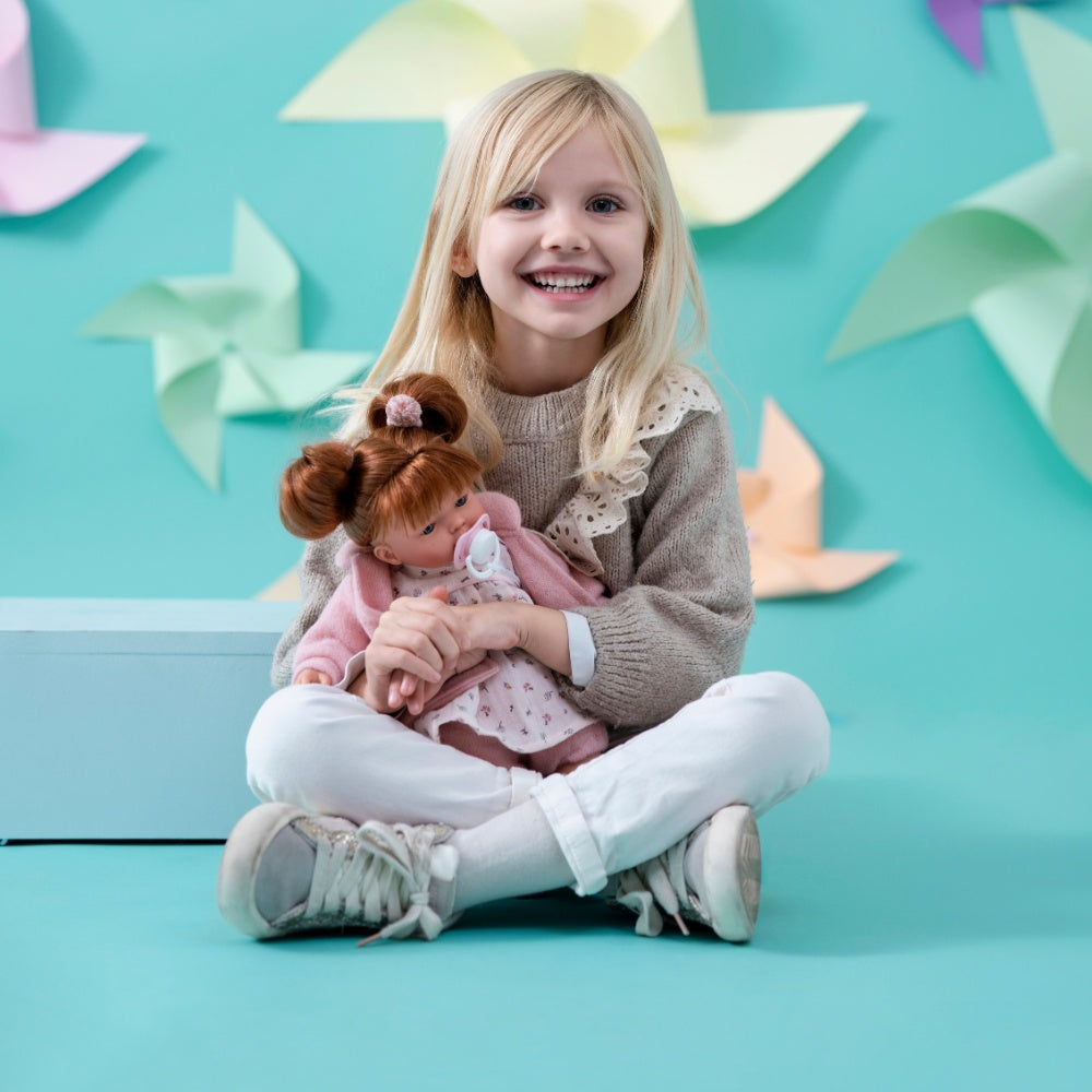 Llorens - Baby Girl Doll with Crying Mechanism, Pink Clothing & Accessories: Lea - 33cm
