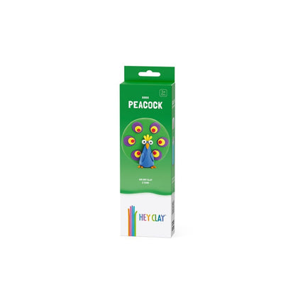 Hey Clay - Modelling Air-Dry Clay with Fun Interactive App - Peacock, series Birds, 3 cans