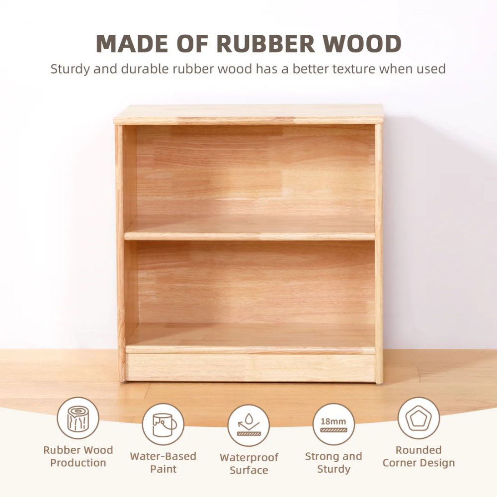 TookyToy - Wooden Shelf and Toy Storage for Kids Room: Rubber wood 60x60cm