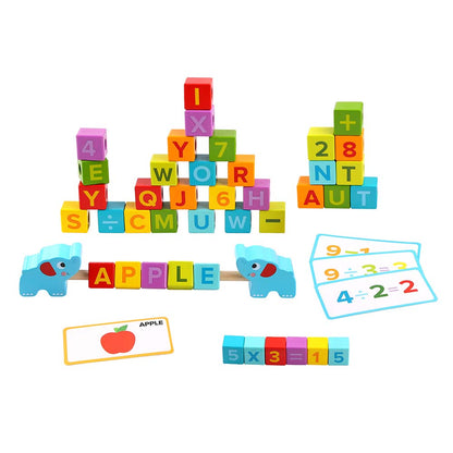 TookyToy - ABC & 123 Learning Wooden Blocks Box - Motherhood