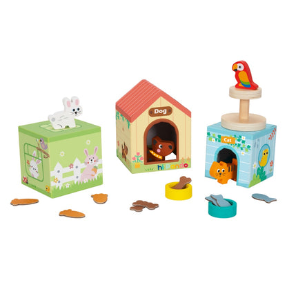 hi Pando - Wooden Pet Home Play Set - 19pcs