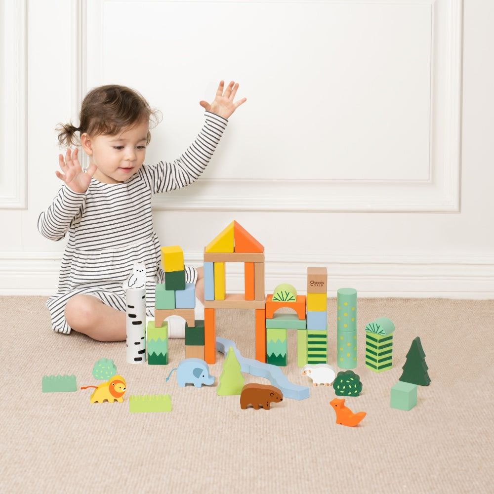 Classic World - Wooden Forest Building Blocks - 50pcs