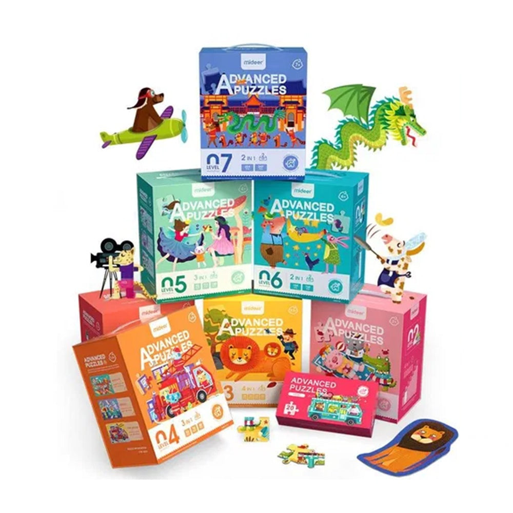 Mideer - Level Up Jigsaw Puzzle for Kids - 2-in-1 - Level 6 The World Imagination
