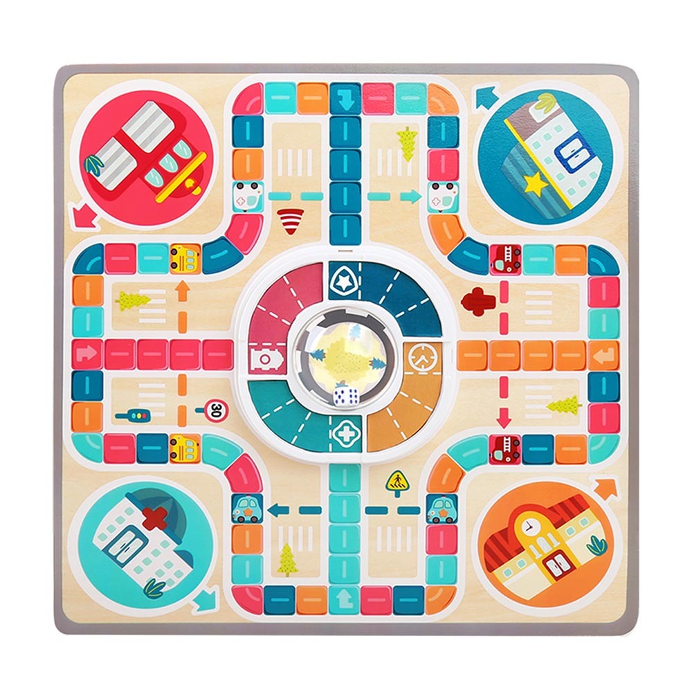 TopBright - Wooden Ludo Board Game - Classic Family Strategy Game for Kids