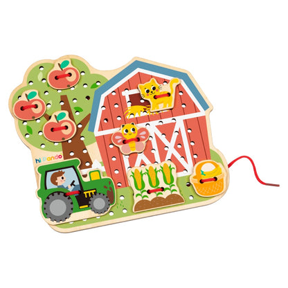 hi Pando - Wooden Threading Board - Farm Themed - 23pcs