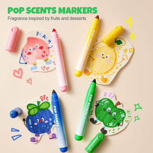 Jar Meló - Scented Markers - 24 Washable Non-Toxic Colours