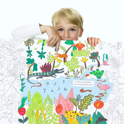 Mideer - Giant Colouring Roll - Jungle - 10m & 24 Crayons Bundle