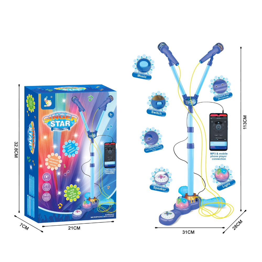 Cogo - Electric Dual Microphone Set for Kids - Includes Cable & Lights - Motherhood