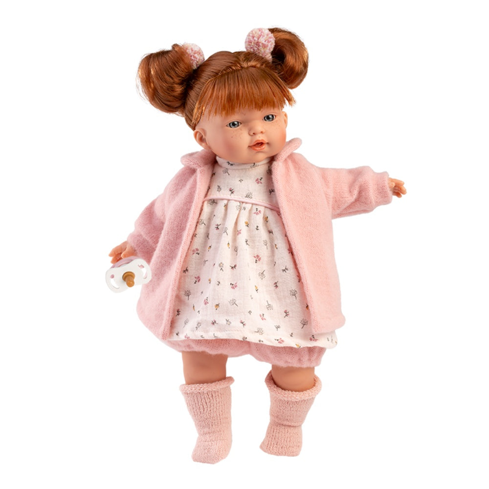 Llorens - Baby Girl Doll with Crying Mechanism, Pink Clothing & Accessories: Lea - 33cm