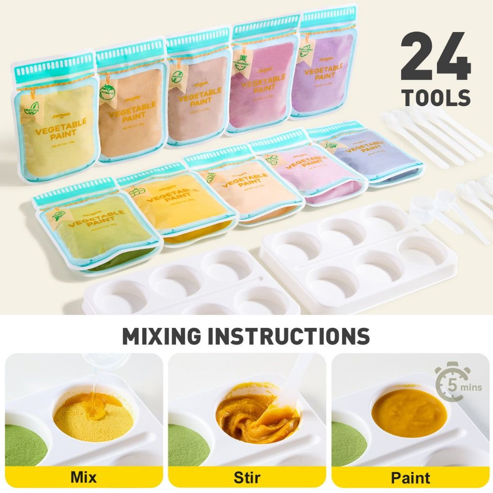 Jar Meló - Baby Safe Vegetable Powder Finger Paint - 10 Colours