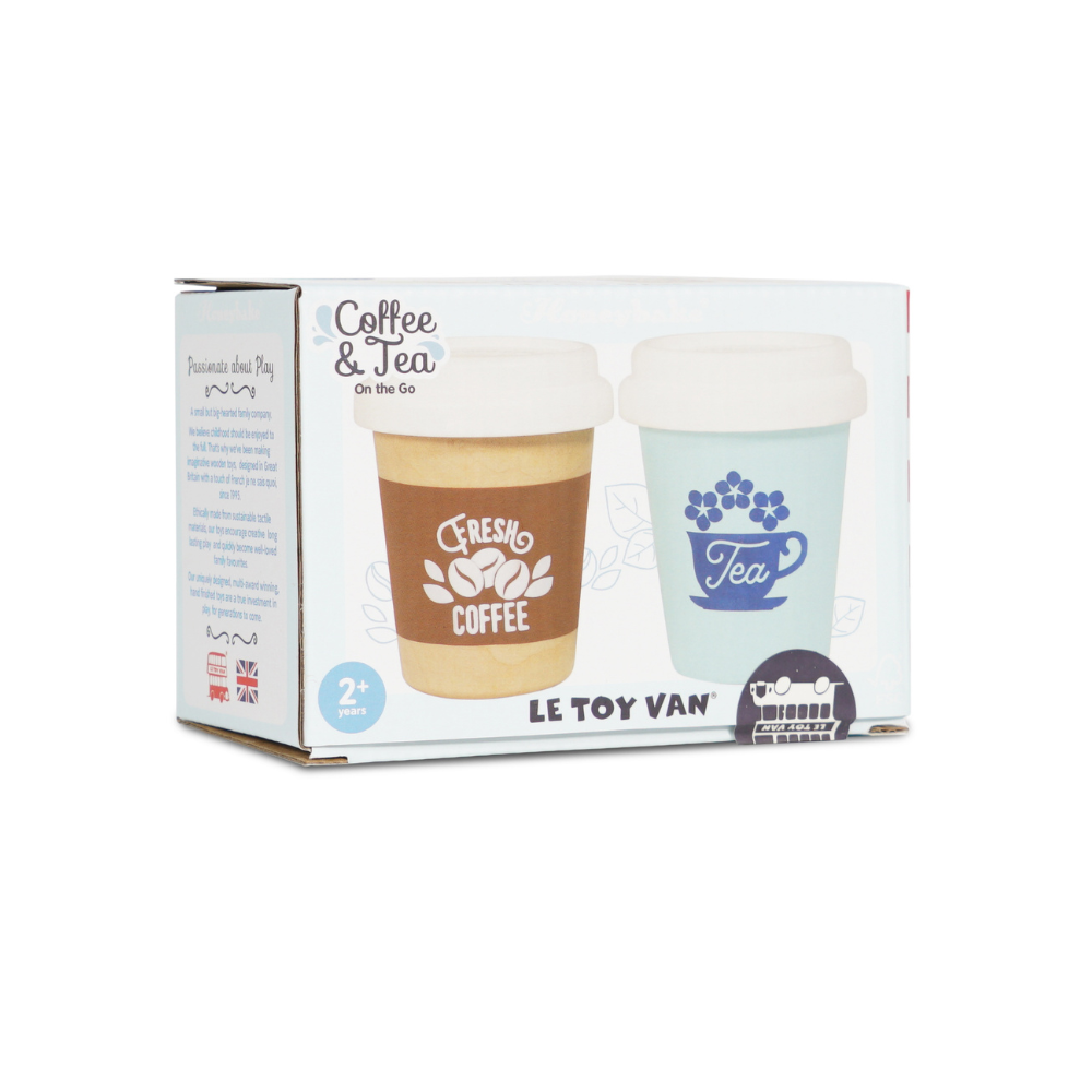 Le Toy Van - Wooden Tea & Coffee Re-Useable Eco Cups - 2pcs