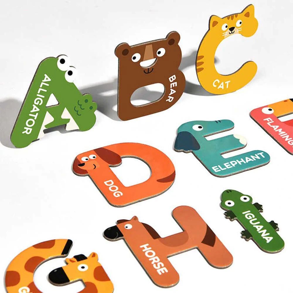 Mideer - Alphabet Magnets - Upper & Lower Case Animal Letters - 52pcs