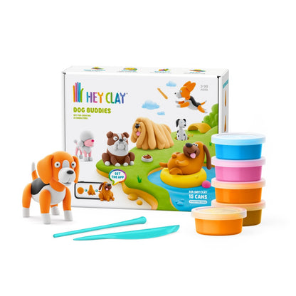 Hey Clay - Modelling Air-Dry Clay with Fun Interactive App - Dog Buddies, 15 cans