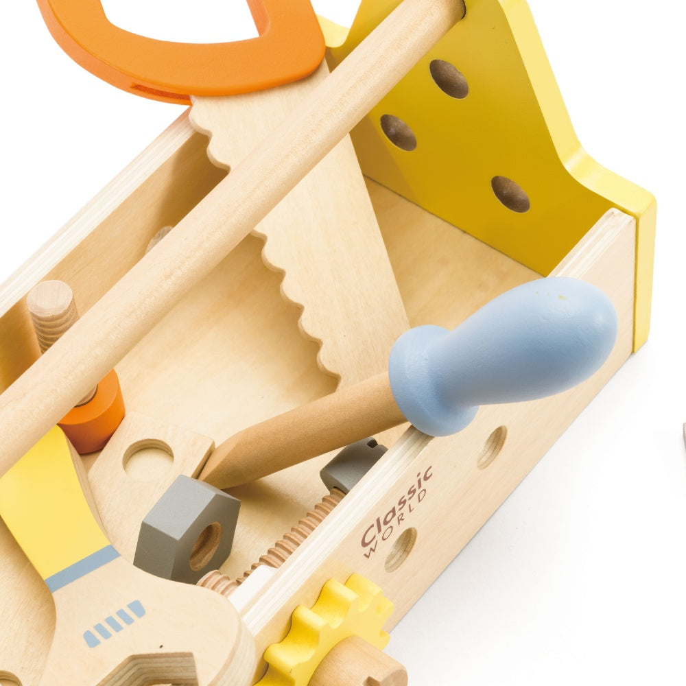 Classic World - Pretend & Play - Wooden Carpenter Tool Set - 18pcs