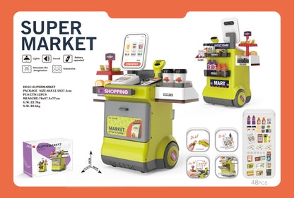 Cogo - Pretend & Play Grocery Store - Cash Register and Accessories - 48 Pieces