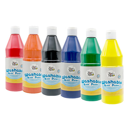 Jar Meló - Washable Paint Set for Kids - Non-Toxic Tempera Paint - 6 x 500ml - Motherhood